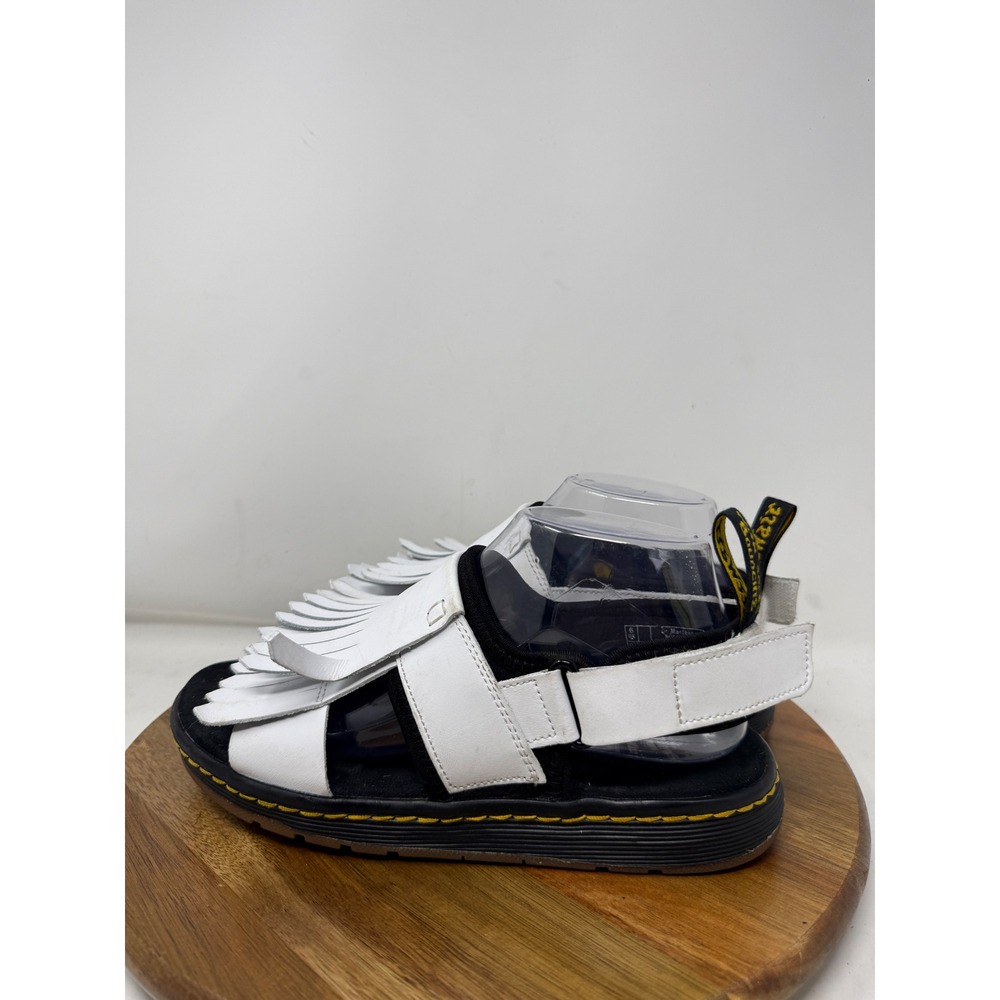 Dr. Martens Rosalind White Leather Kiltie Fringe Sandals Womens 8 AW501 - Picture 3 of 9